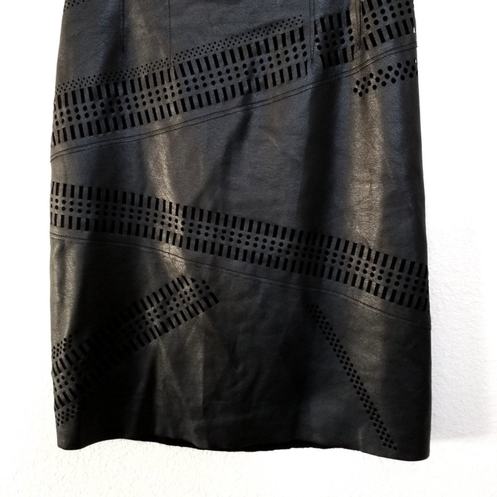 NEW | Bailey 44 Waterfall Faux Leather Dress Black - Picture 10 of 12